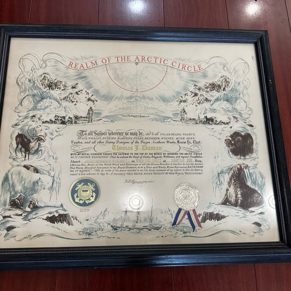 US Navy Order Of the Blue Nose Arctic Circle Crossing Certificate - Picture 1 of 1